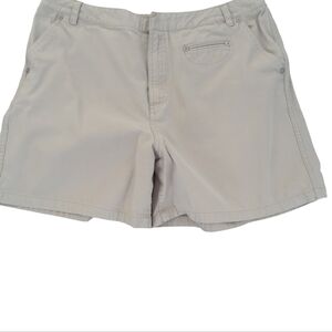 Kate Hill Khaki Beige Casual Shorts Size 14 P Vintage -355